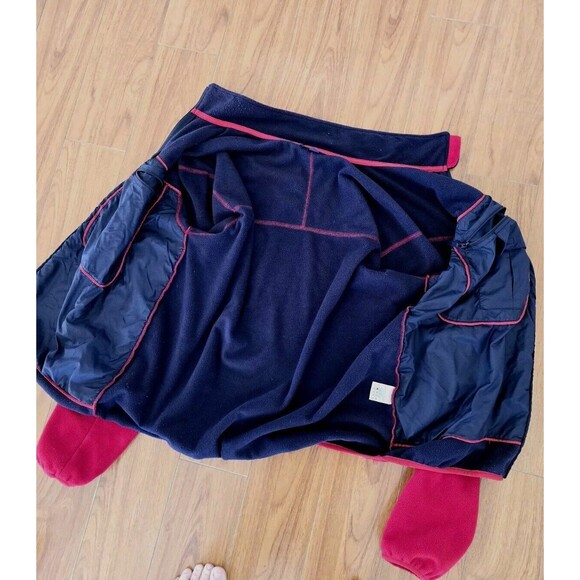 Land's End Men's Size Large 42-44Fleece Jacket Full Zip, Red with Black Interior - Picture 5 of 6